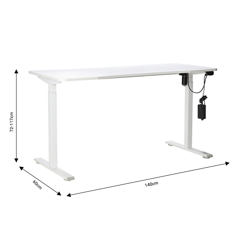 Masa electrica ajustabila Table alb 140x60x72 cm