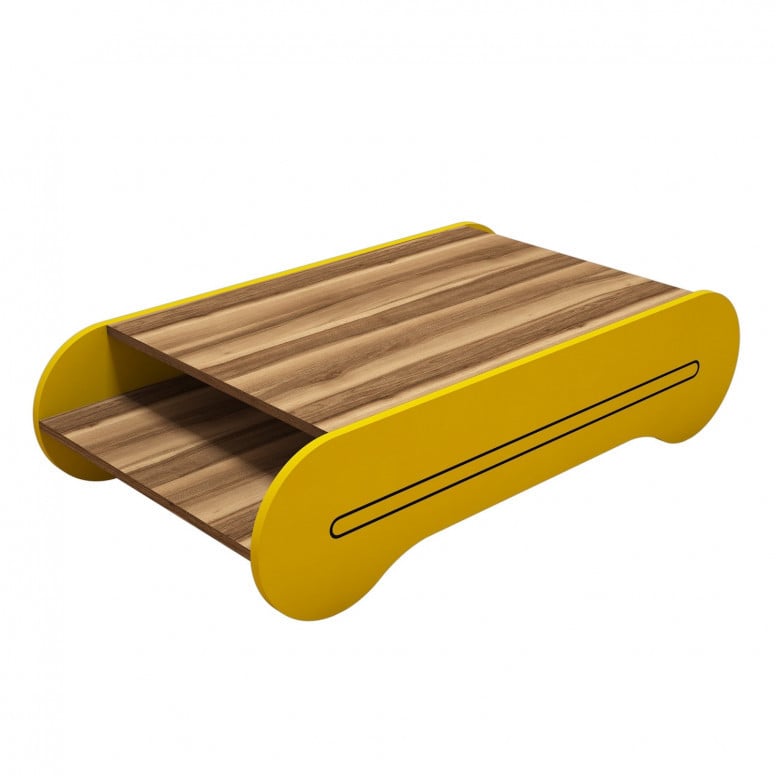 Masuta de Cafea Cool - Walnut, Yellow - 2 | YEO