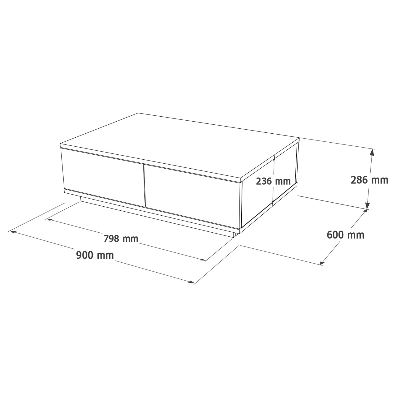 Masuta de cafea FR14 Pin 90x60x28.6 cm