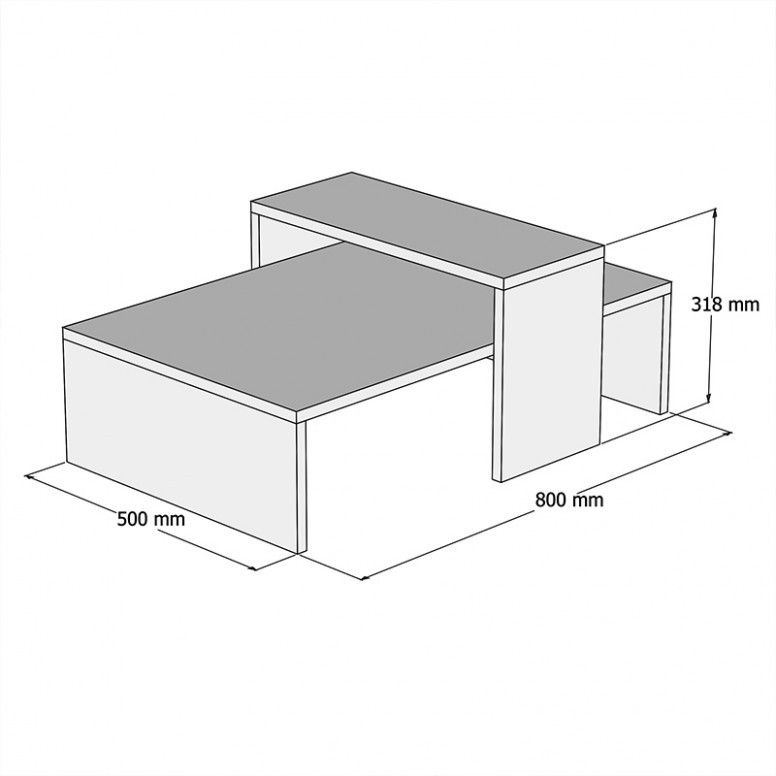 Masuta de Cafea Glow Gri 80x50x32 cm - 3 | YEO