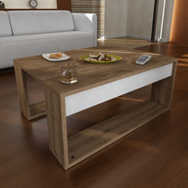 Masuta de Cafea Gorder - Alb, Walnut