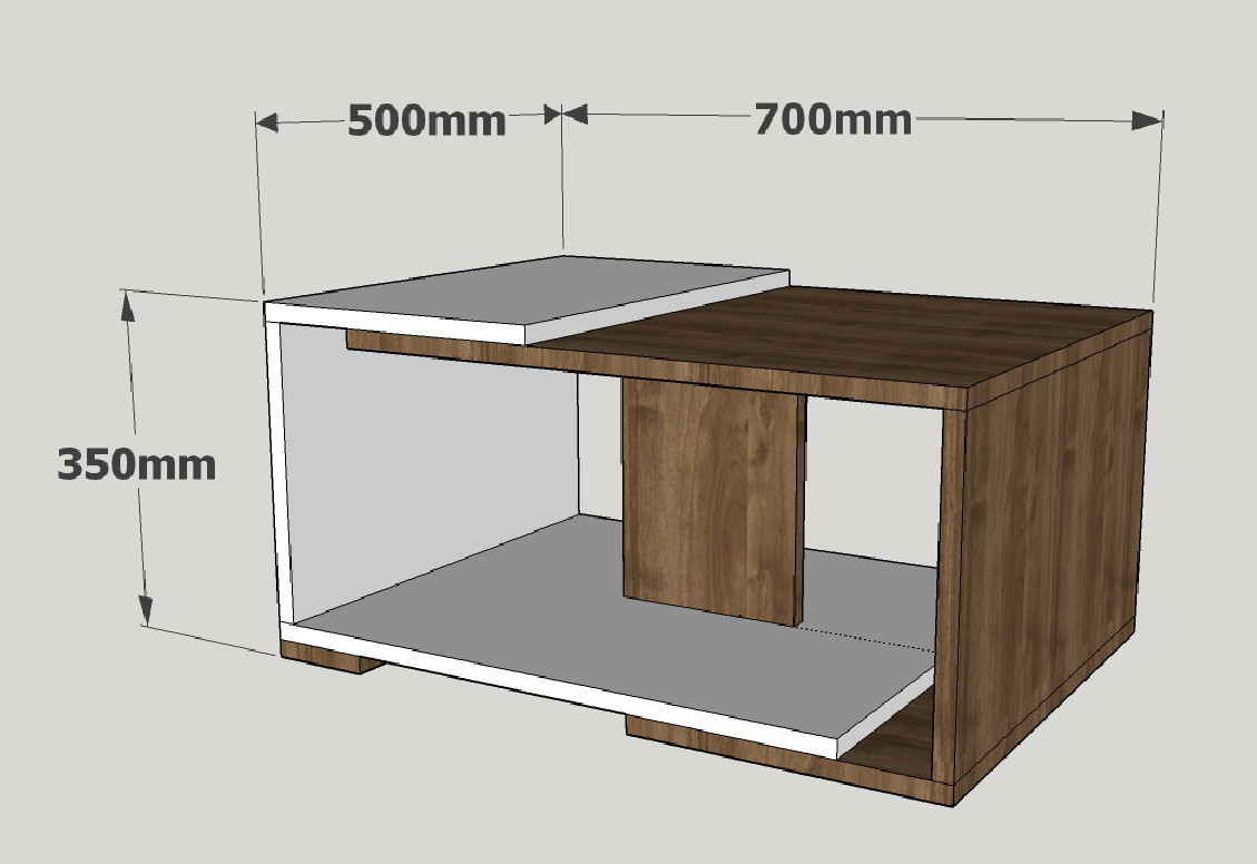 Masuta de Cafea Modern - Alb, Walnut - 2 | YEO