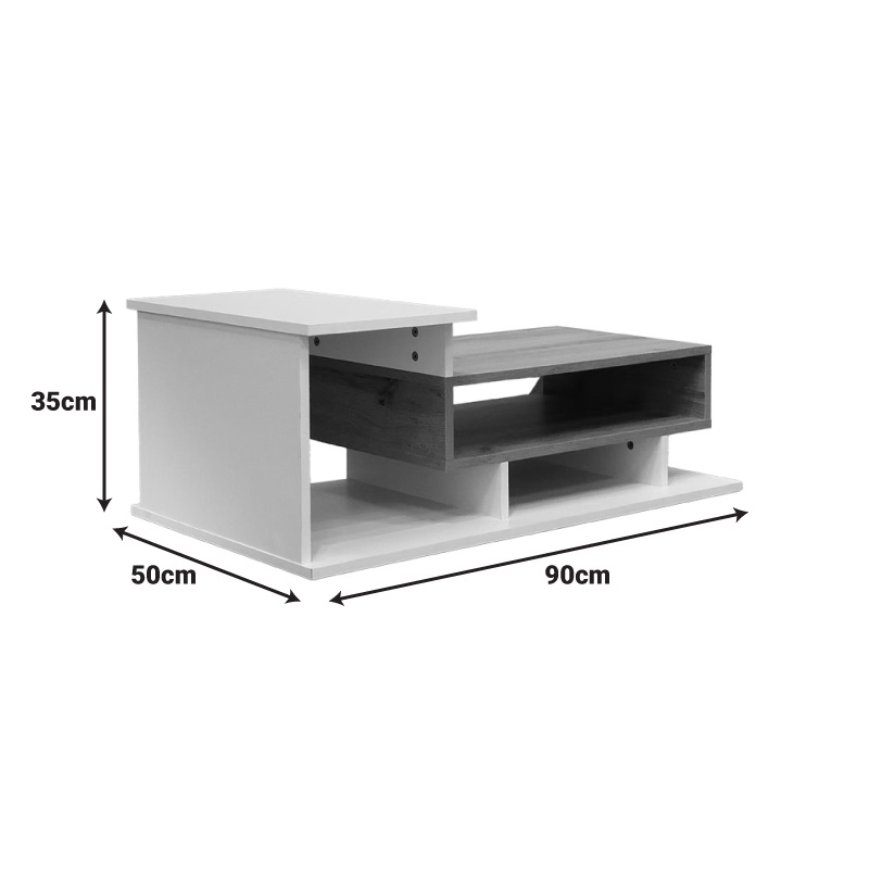 Masuta de cafea Nuvele Alb 90x50x35 cm