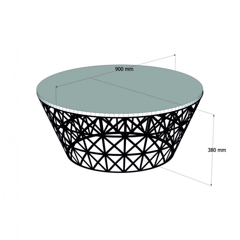 Masuta de Cafea Stil Metal Ferforje - Alb - 4 | YEO