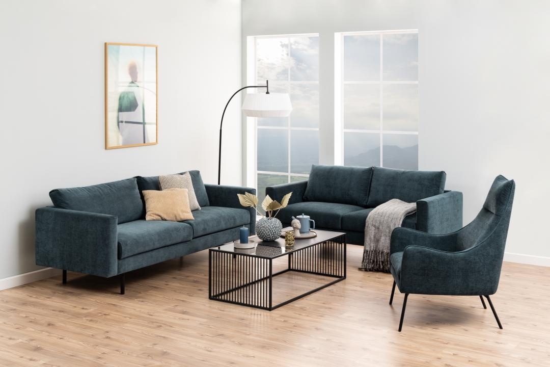 Masuta de cafea Strington, Negru, 40x120x60 cm
