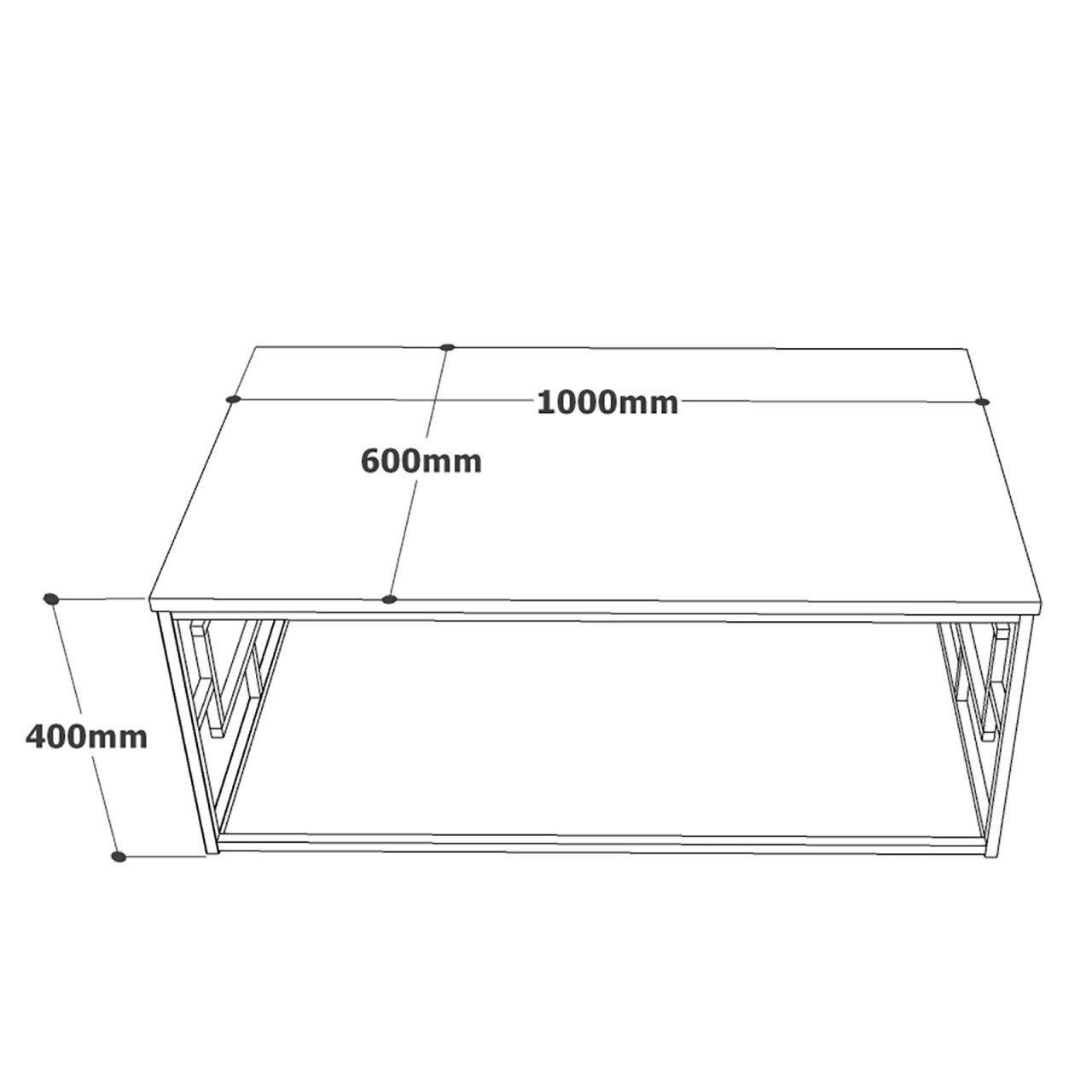 Măsuţă de cafea Vg12 Alb 100x40x60 cm - 4 | YEO