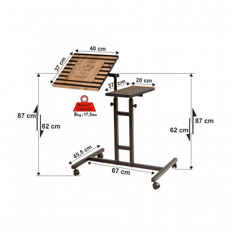 Masuta Laptop Glen 768 Atlantic Pine-Negru - 4 | YEO