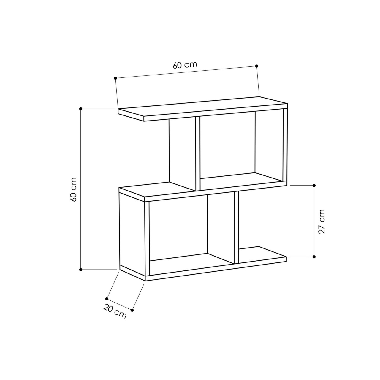 Masuta laterala Mania Antracit 60x60x20 cm - 2 | YEO