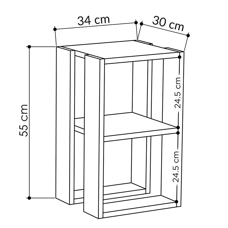 Noptiera Passion stejar 34x30x55cm - 3 | YEO