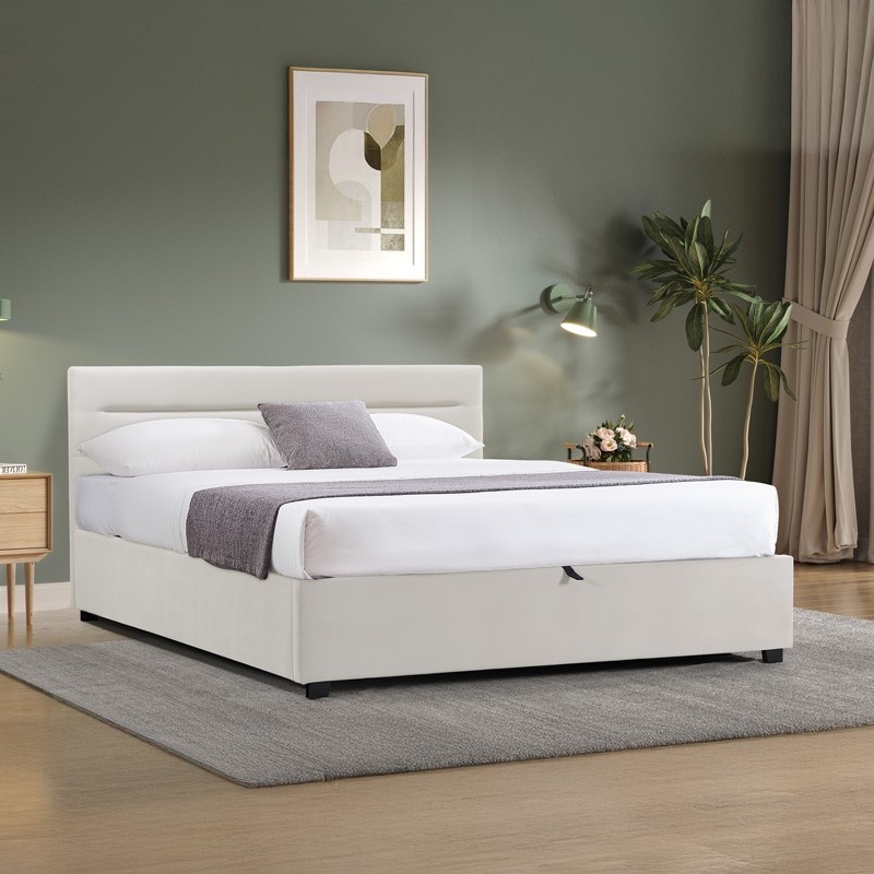Pat cu depozitare Molito Ecru 158x214x91 cm - 1 | YEO
