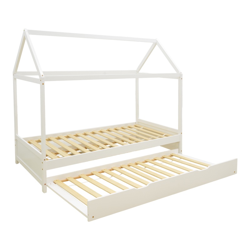 Pat extensibil montessori, Dream House, Pako, Alb 97x198x161 cm - 3