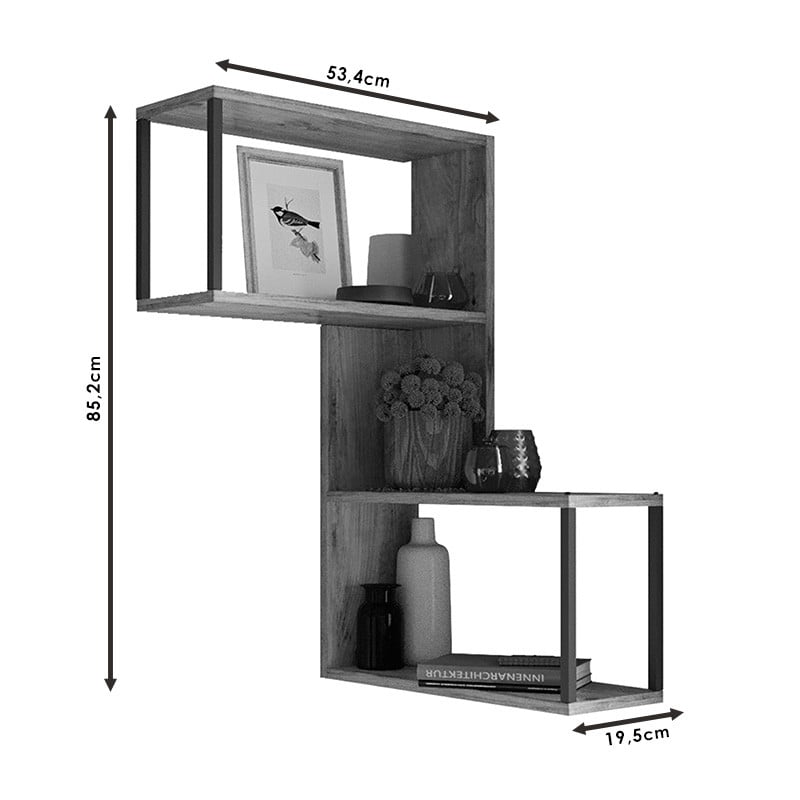 Raft de perete Horatio culoarea sonoma 53.4x19.5x85.2cm