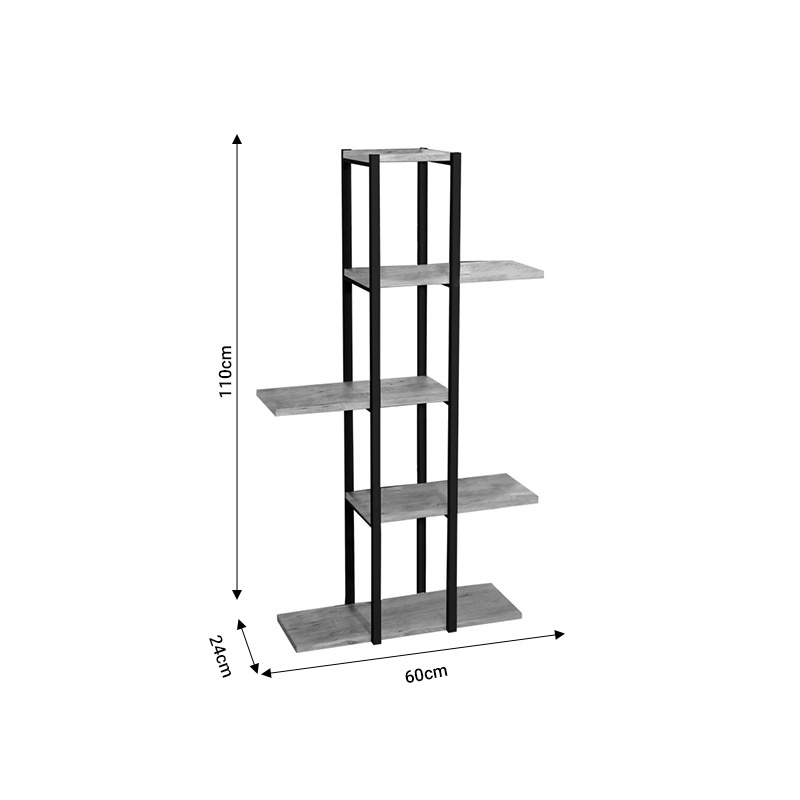 Raft de podea Ploko Pako World Antracit 60x24x110 cm
