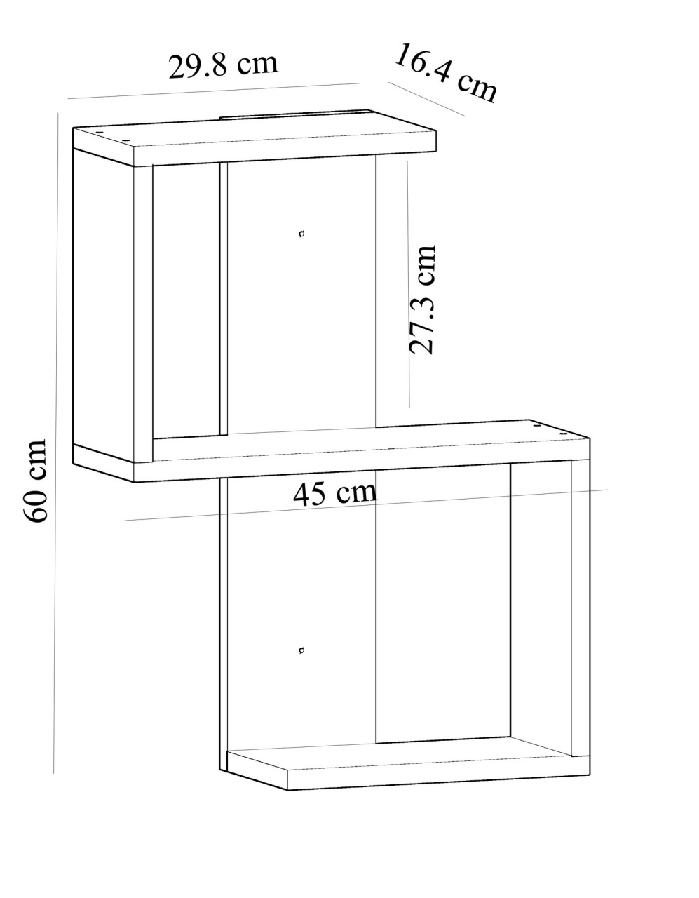 Raft Octa Alb 29.8x60x16.4 cm