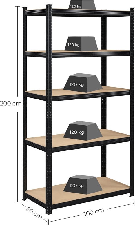 Raft Songmics, 5 rafturi, 50 x 100 x 200 cm, GLR050B01 - 1 | YEO