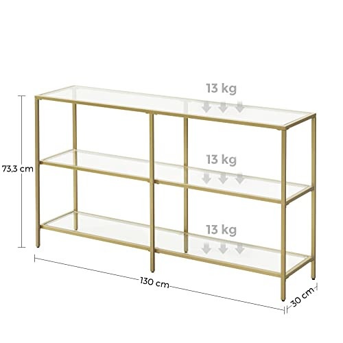 Raft, Vasagle, Auriu, 130x30x73.3 cm - 2 | YEO