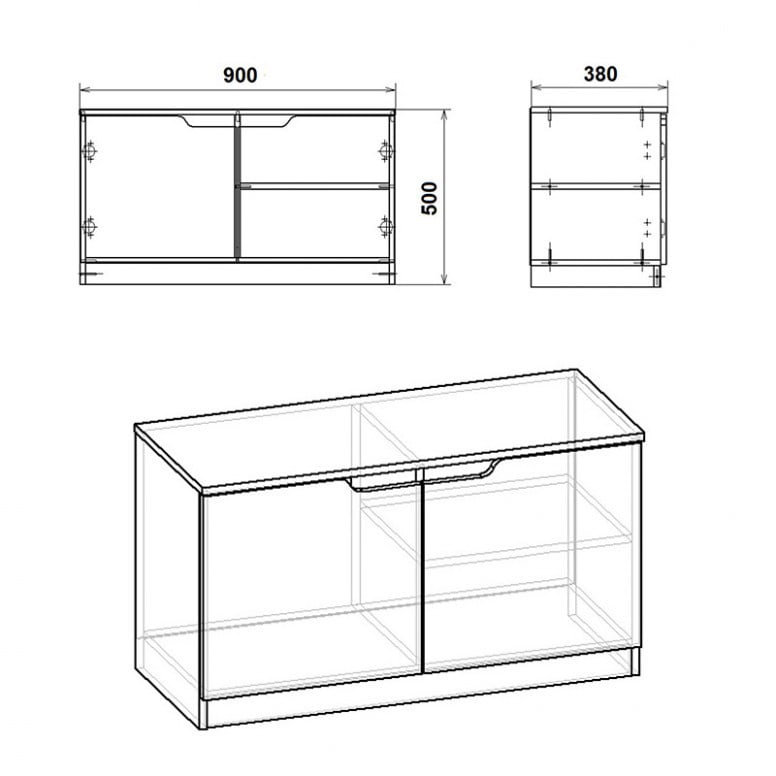 RESIGILAT: Dulap Pantofi Aelia 8 Perechi Alb 90x38x50 cm - 2 | YEO