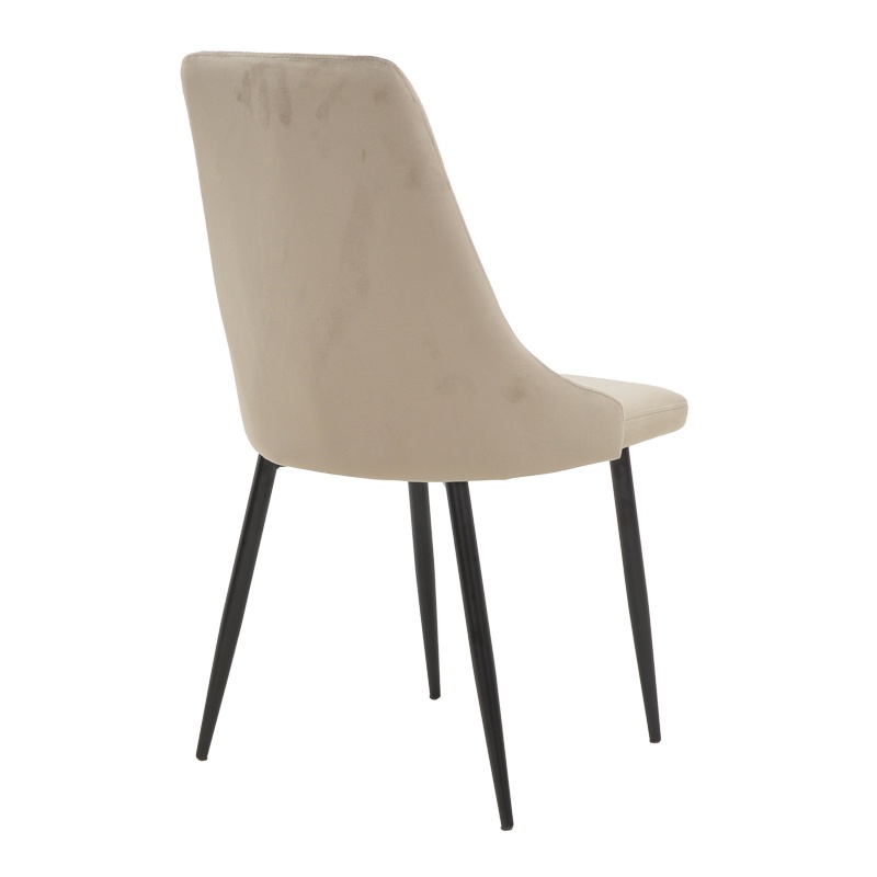 Scaun Azori catifea bej gri cu picioare metalice negre 49x55x85 cm - 1 | YEO
