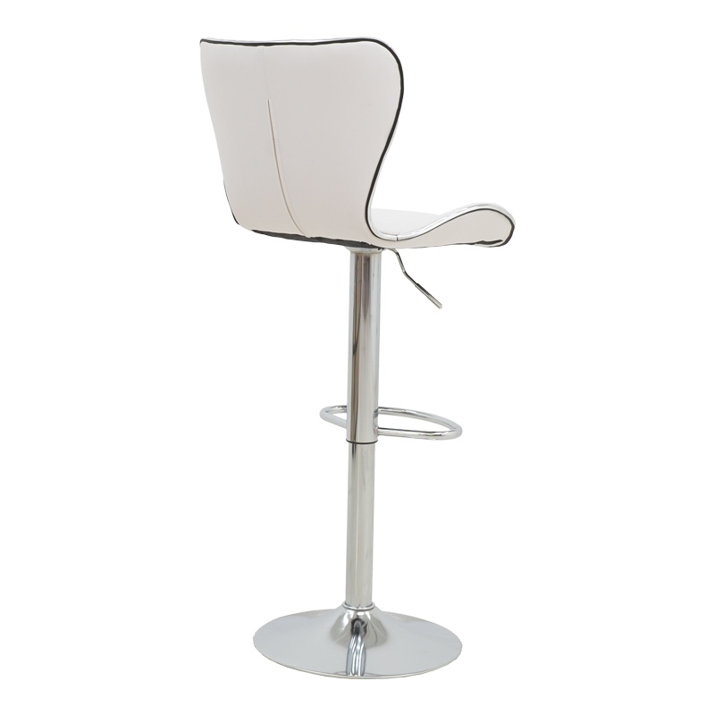 Scaun bar Jorine inaltime ajustabila piele ecologica PU baza cromata alb 53x44x114 cm - 1 | YEO
