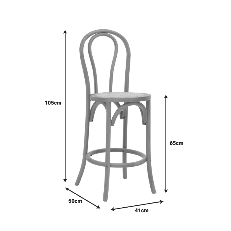 Scaun bar Thonet lemn fag natural 41x50x105 cm