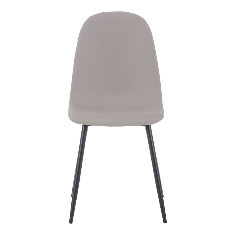Scaun Bella tesatura gri deschis si picioare din metal negru 43x52x88 cm - 3 | YEO