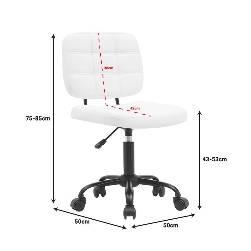 Scaun birou Sedia Pako World Alb 50x50x75.85 cm