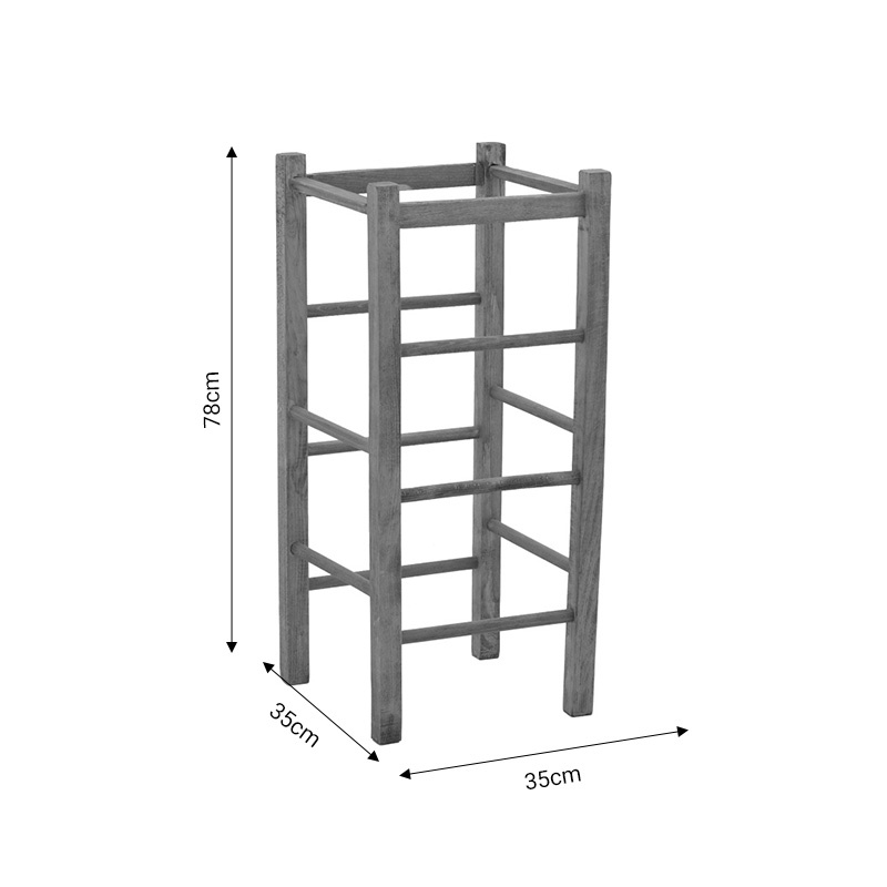 Scaun Bodier lemn nefinisat 35x35x78 cm - 4 | YEO