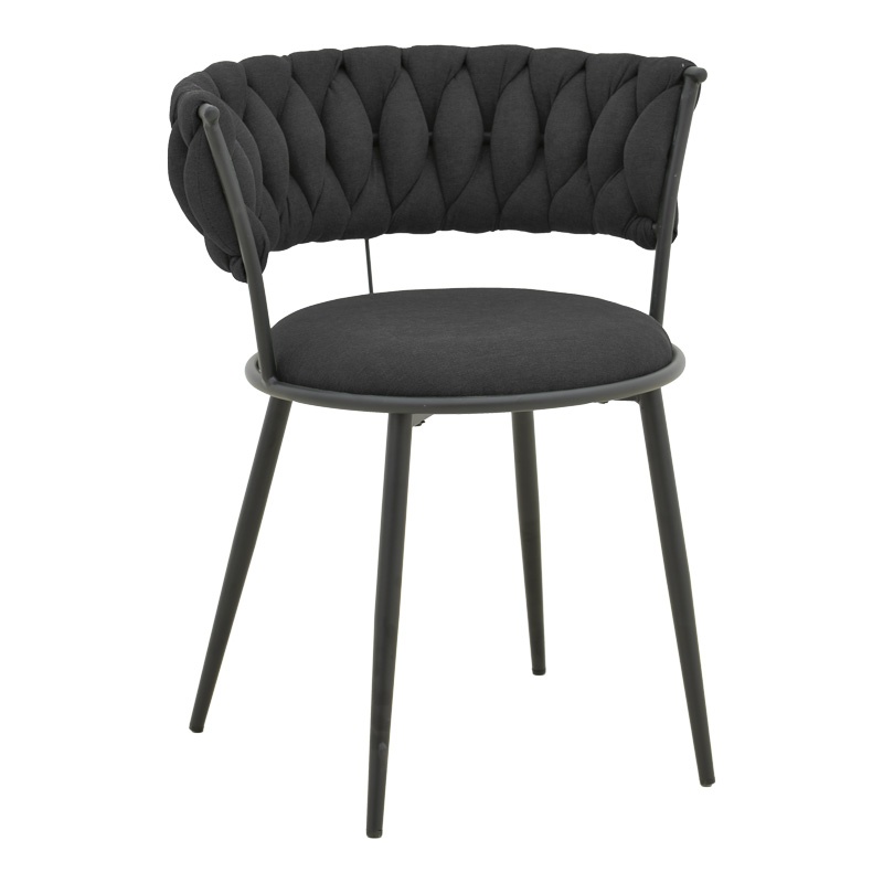 Scaun cu brate Alkia I Negru 57x58.5x72 cm