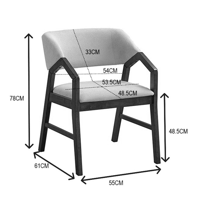 Scaun cu brate Livia Nuc 47.5x54.5x78 cm