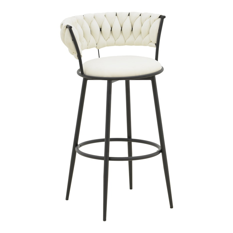 Scaun de bar Alkia I Ecru 50x56x95 cm