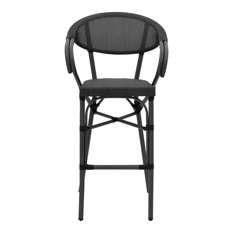 Scaun de bar de grădină Efolian Negru 58x58x113 cm - 3 | YEO