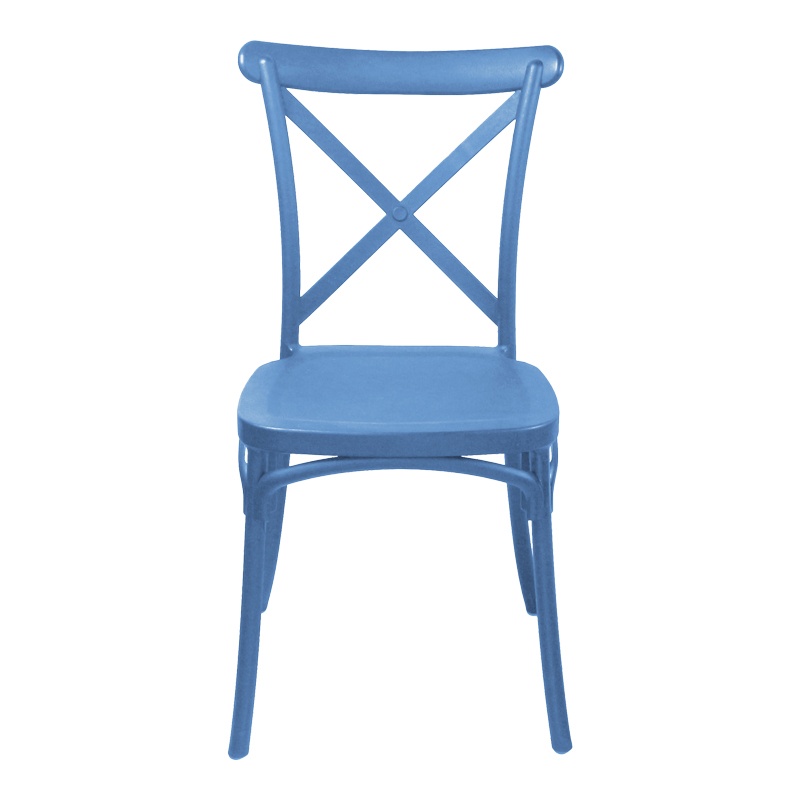 Scaun de gradina Crossie plastic PP albastru 38x46.5x82 cm - 3 | YEO