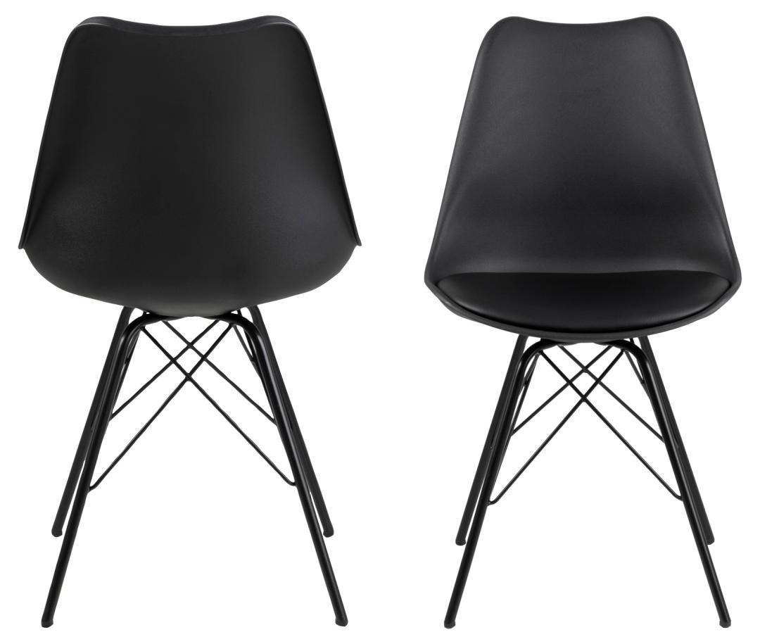 Scaun dining Eris, Negru, 85.5x48.5x54 cm - Imagine 4