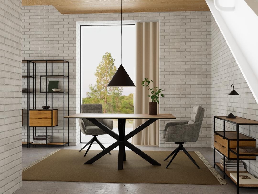 Scaun dining Roger, Gri, 90x62x67 cm - Imagine 3