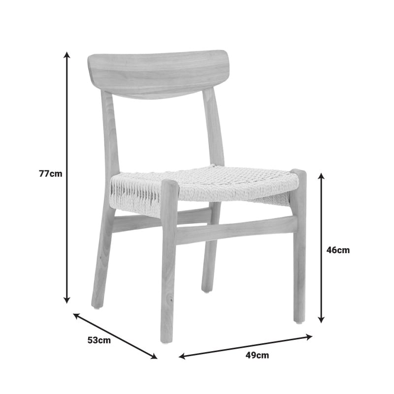 Scaun Eaprine franghie naturala lemn de cauciuc 49x53x77 cm