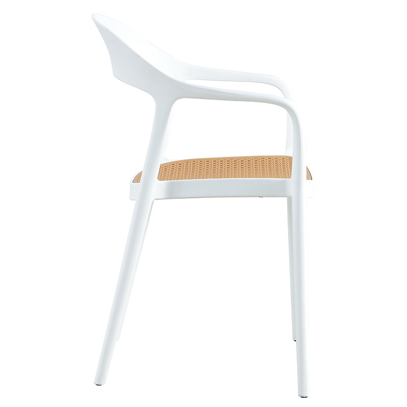 Scaun exterior Ember cu protectie UV plastic bej-alb 52.5x56.5x81cm - 2 | YEO