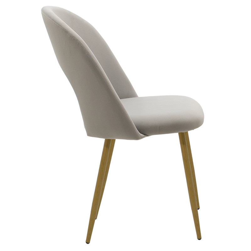 Scaun Jonah catifea gri - picioare culoare lemn natural 55x57x87cm - 2 | YEO
