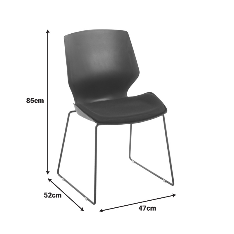 Scaun PP-PU Negru 47x52x85 cm