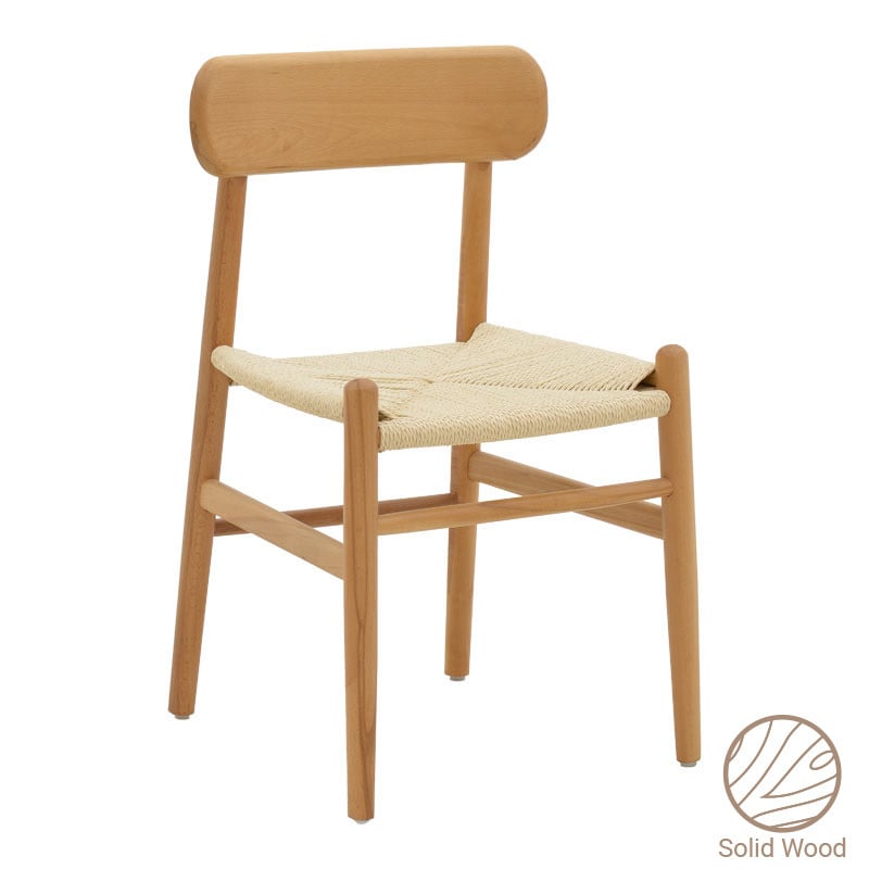 Scaun Thomas lemn de fag culoare lemn natural - franghie culoare lemn naturala 44x36x79cm