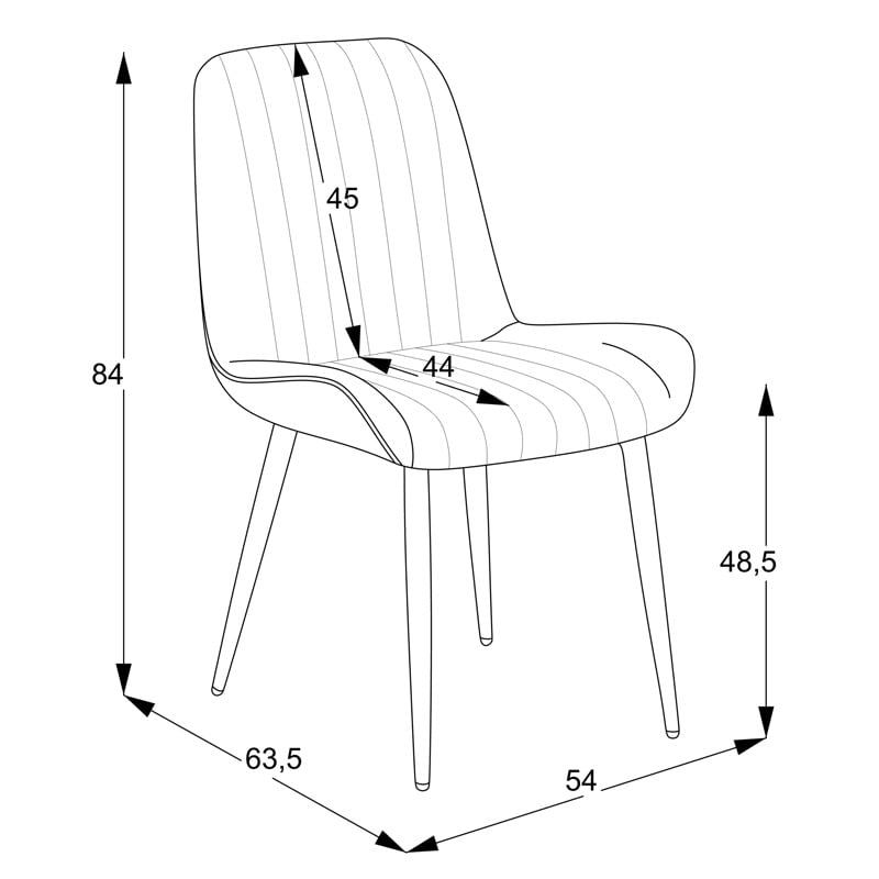 Scaun Versa tesatura gri-albastru si picioare din metal negru 54x63.5x84 cm