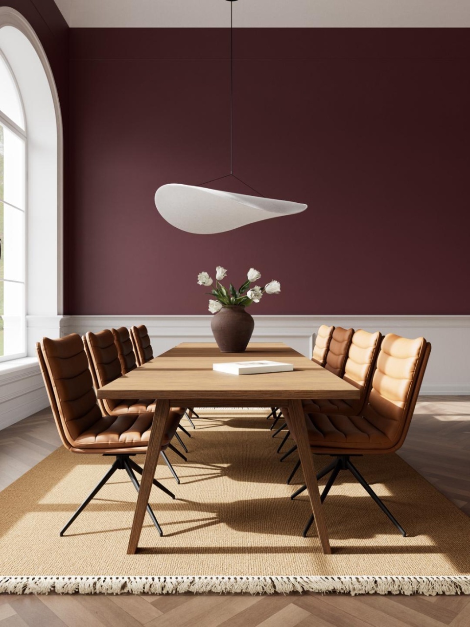 Set 2 piese Scaune dining Grafton, Maro, 96.5x50.5x65 cm
