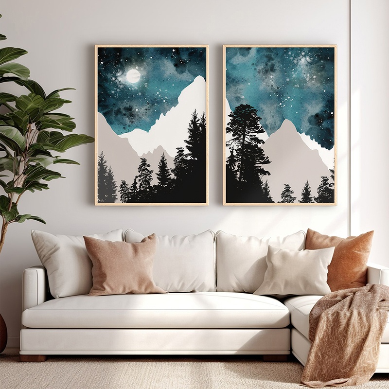 Set 2 tablouri Grezio Multicolor 33x1.5x48 cm