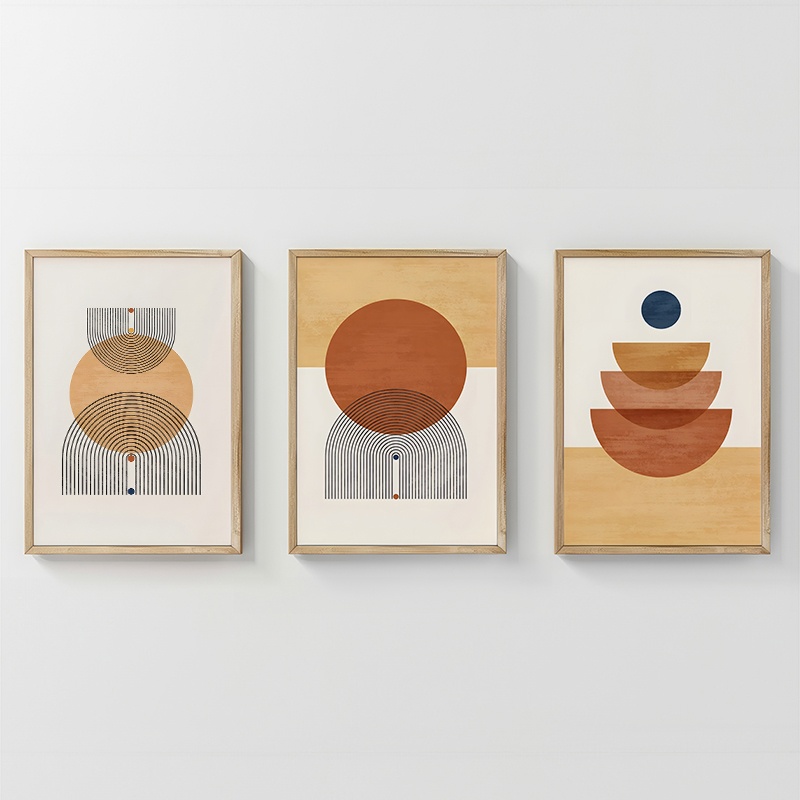 Set 3 tablouri Mireta Multicolor 33x1.5x48 cm