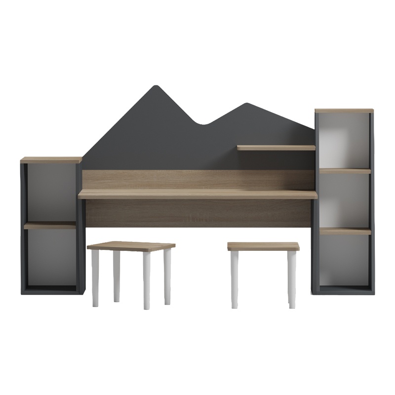 Set birou de copii cu 2 tabureti, 3 buc, Dualto, Pako, Sonoma 180x30x93.6 cm - 3