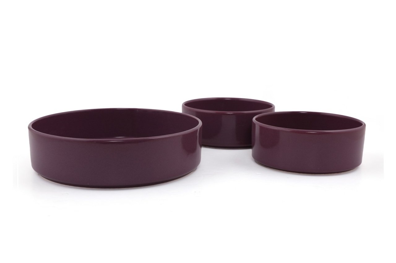 Set boluri ceramice (3 bucati) St038003F Violet 14x14x5.5 cm