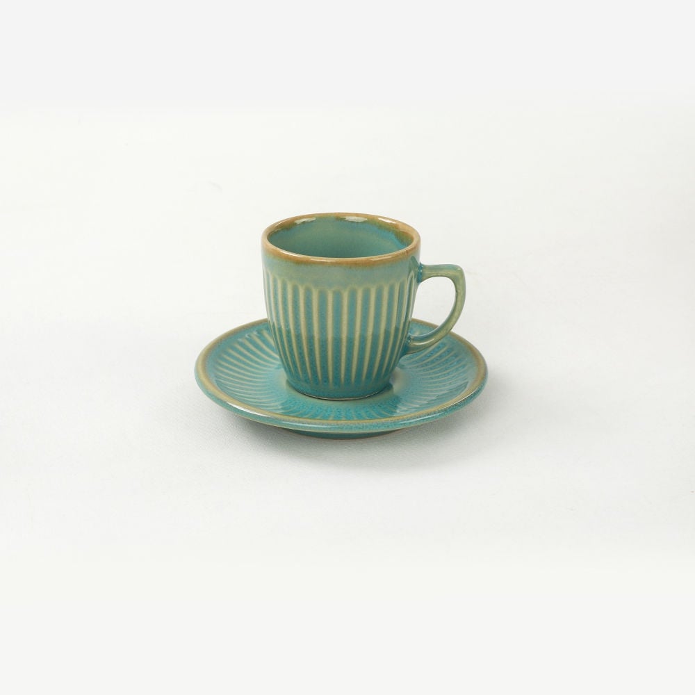 Set cești de cafea, 12 bucati Mica Ivoryjours Verde inchis 6x6 cm - 1 | YEO