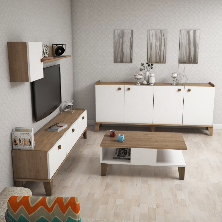 Set Complet Living Sumer G7020 Oak-Alb - 2 | YEO