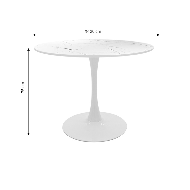 Set dining Aurora-Balou I, Pako World, 5 piese, Alb, 100x75 cm
