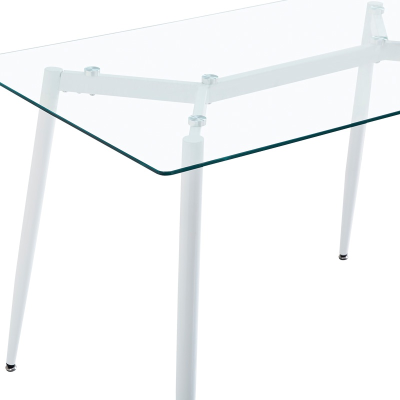 Set dining Quana-Caron, Pako World, 5 piese, MDF, Alb, 120x70x75 cm