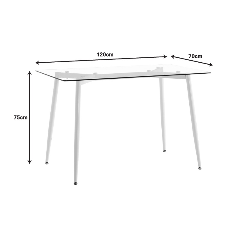 Set dining Quana-Julita, Pako World, 5 piese, Negru, 120x70x75 cm